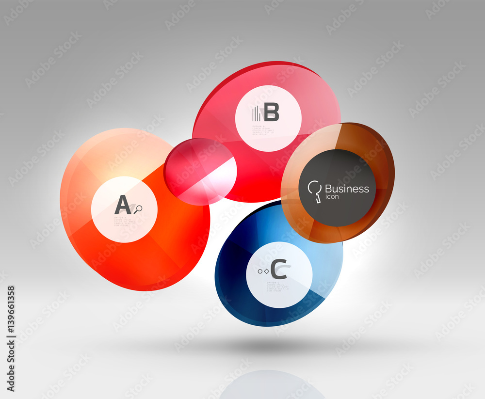 Shiny circles with text in 3d space Shiny circles with text in 3d space