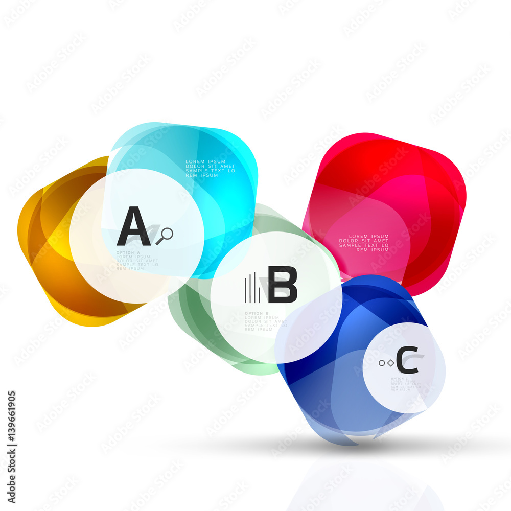 Squares on white with sample text Squares on white with sample text