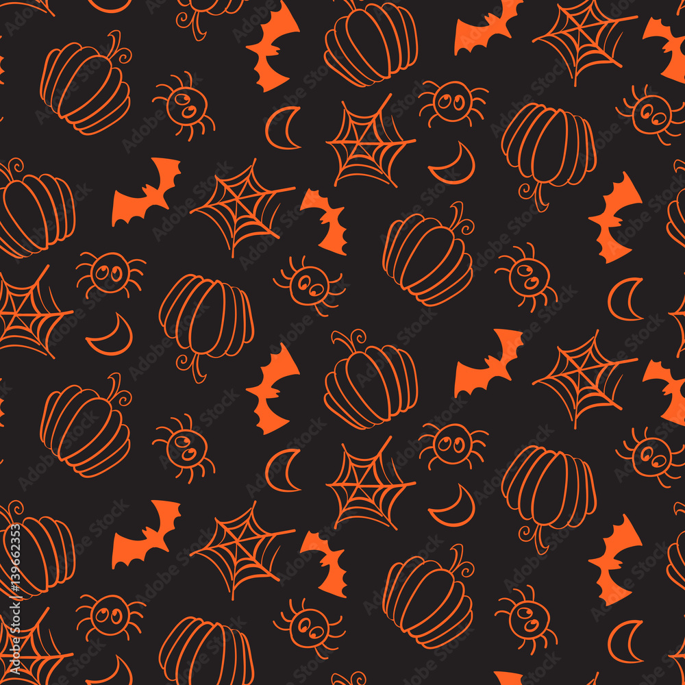 Seamless pattern with halloween equipment Seamless pattern with halloween equipment