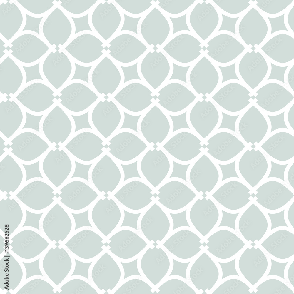 Fototapeta premium Seamless light blue and white ornament. Modern geometric pattern with repeating elements