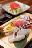 sliced raw fish. sashimi.