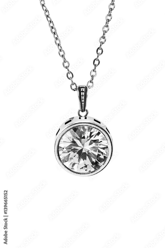 Crystal necklace isolated Crystal necklace isolated