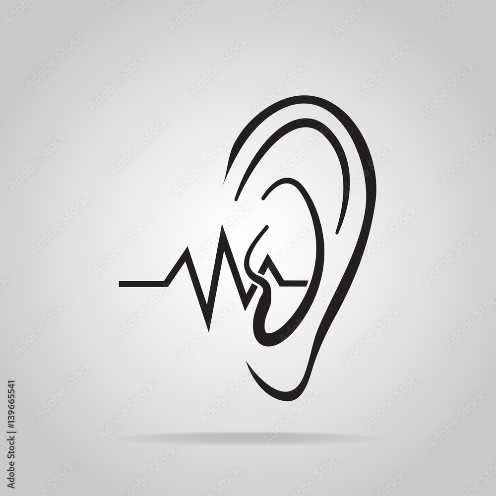 Fototapeta premium ear icon, hearing and ear icon