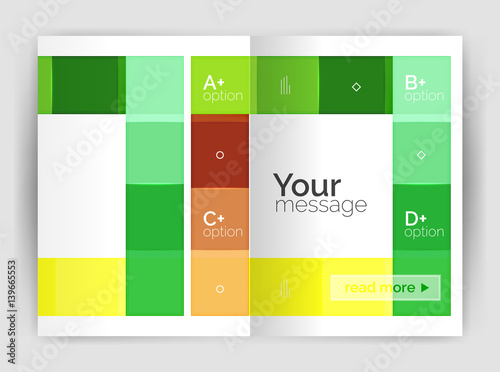 Set of front and back a4 size pages, business annual report design templates