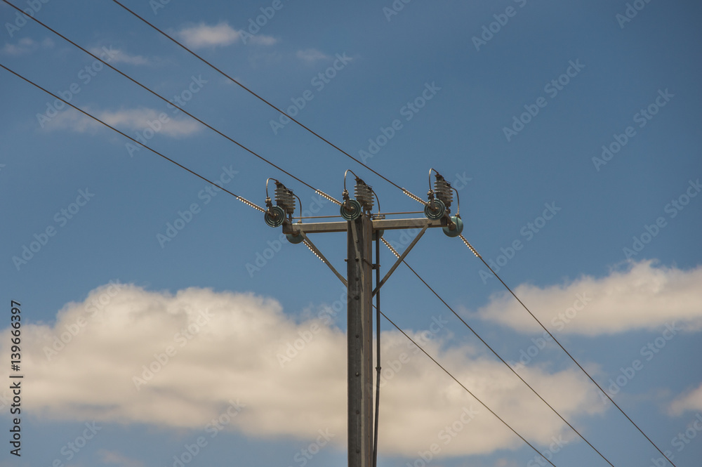 Electricity supply towers and structures transmit power along high voltage wires and cables Electricity supply towers and structures transmit power along high voltage wires and cables