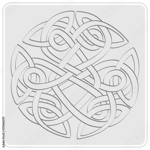 monochrome icon with Celtic art and ethnic ornaments for your design