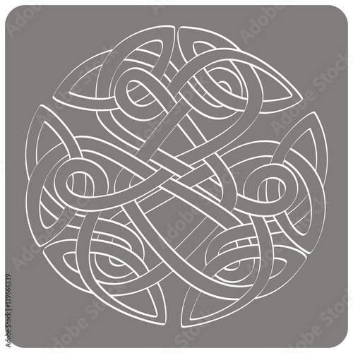 monochrome icon with Celtic art and ethnic ornaments for your design