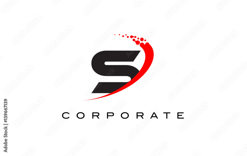 S Modern Letter Logo Design with Swoosh Stock Vector | Adobe Stock