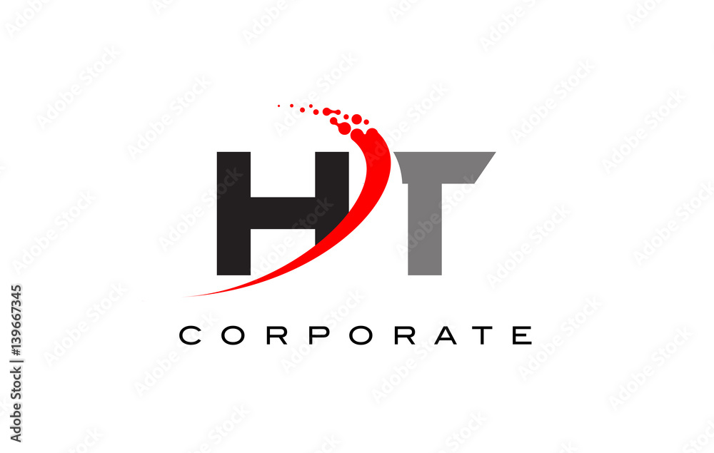 Fototapeta premium HT Modern Letter Logo Design with Swoosh