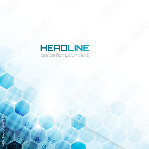 Hexagonal pattern on abstract vector background with place for your content.