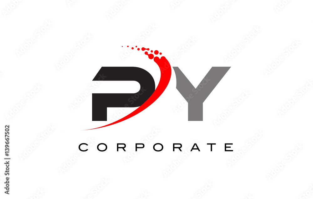 PY Modern Letter Logo Design with Swoosh PY Modern Letter Logo Design with Swoosh