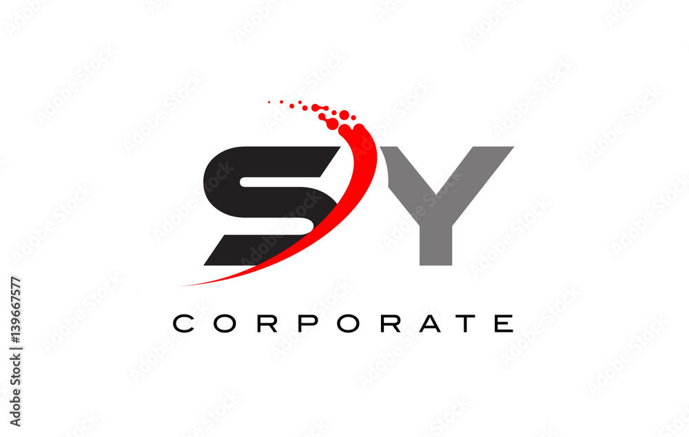 SY Modern Letter Logo Design with Swoosh SY Modern Letter Logo Design with Swoosh