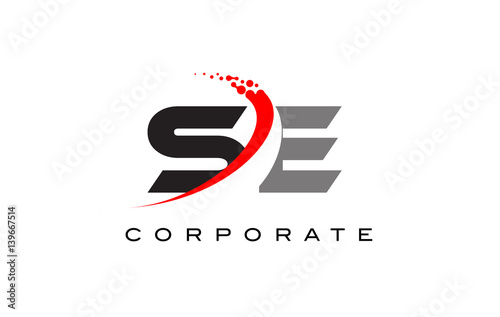 SE Modern Letter Logo Design with Swoosh