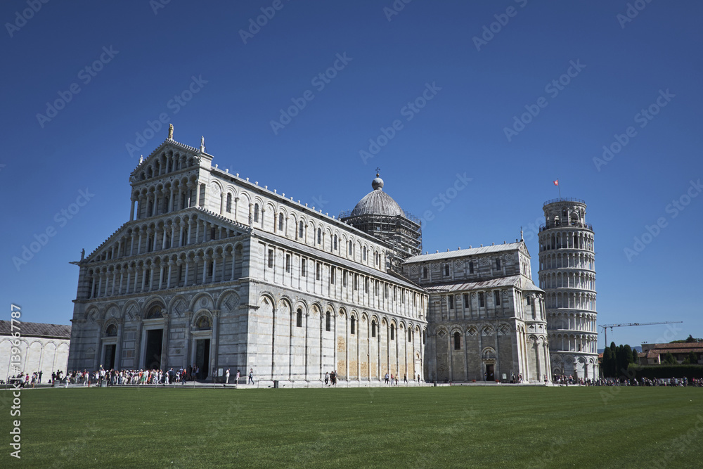 Pisa, Piazza dei miracoli, with the Basilica and the leaning tower
