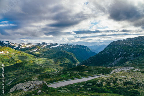 Route 55 through wonderful mountains and valleys, Norway