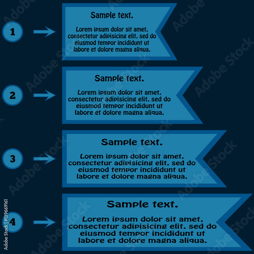 A template for information in the form of a table. Four points.