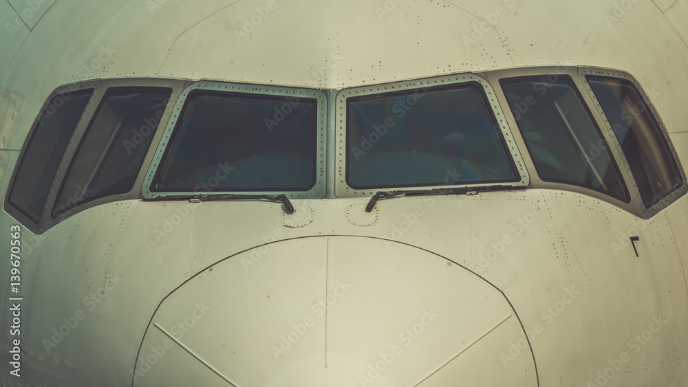 The fabulous airplane front view. The fabulous airplane front view.
