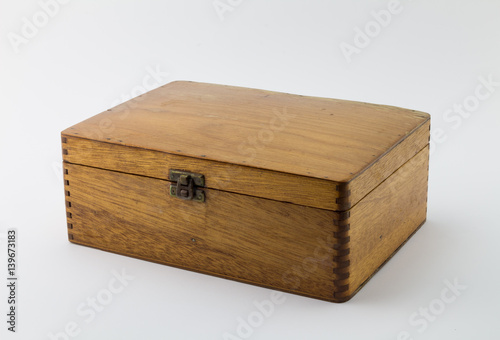 Wood box isolated on white background © Madele