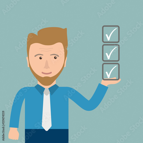 Cartoon Businessman Batched Checklist