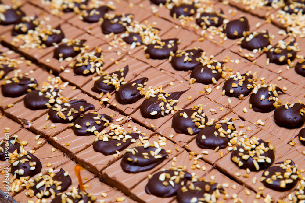 Close-up photograph of chocolate cake for use as an abstract Close-up photograph of chocolate cake for use as an abstract