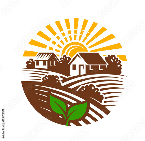 farm emblem and landscape