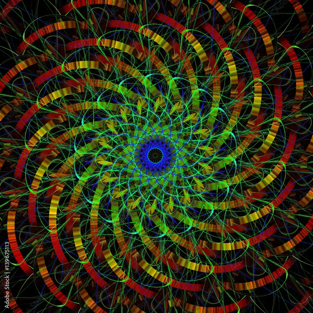 Obraz premium Colored abstract fractal pattern. Computer generated graphics.