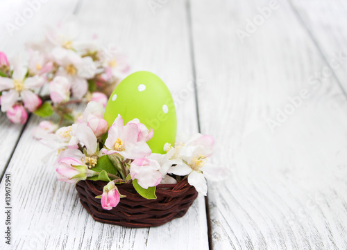 Easter eggs and apple blossom