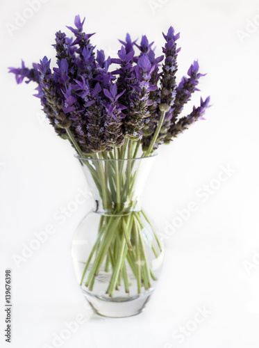 Lavender flowers in glass vase