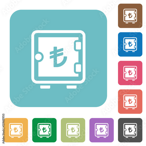 Turkish Lira strong box rounded square flat icons
