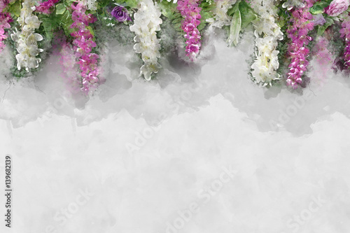 Watercolor effect backdrop weddings