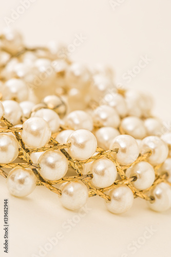 Necklace with white beads