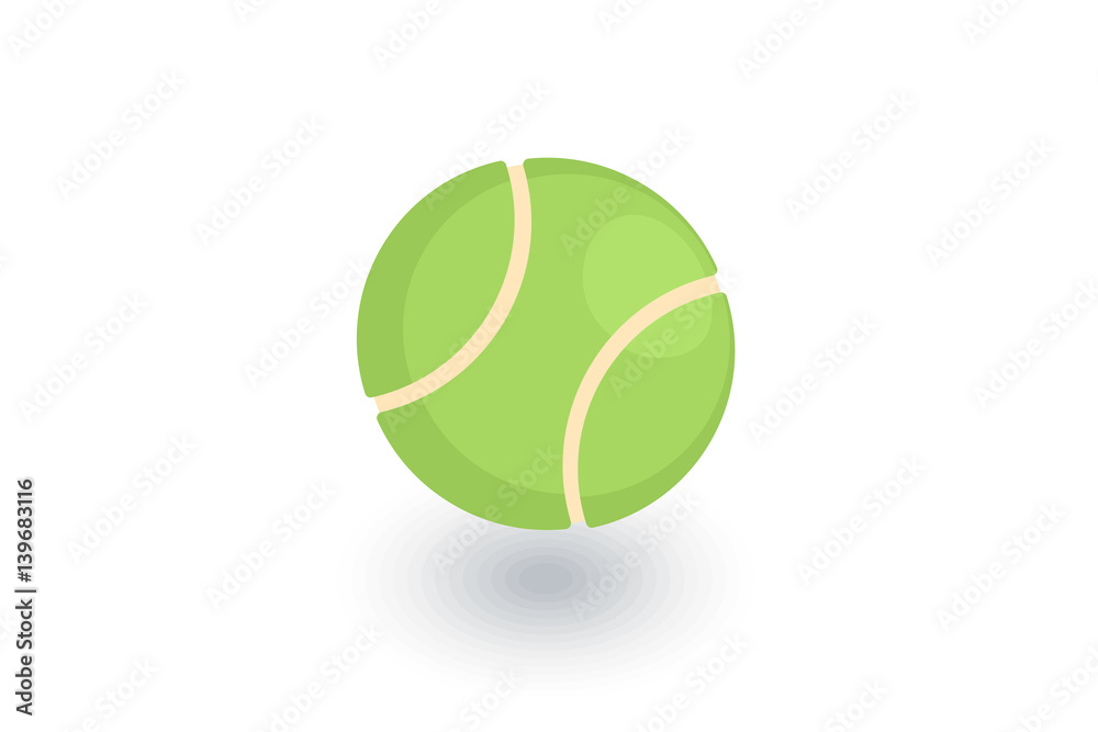 tennis ball isometric flat icon. 3d vector colorful illustration. Pictogram isolated on white background
