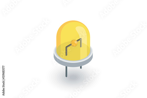 led isometric flat icon. 3d vector colorful illustration. Pictogram isolated on white background