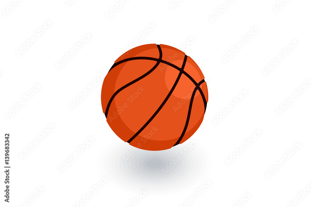 Basketball ball isometric flat icon. 3d vector colorful illustration. Pictogram isolated on white background