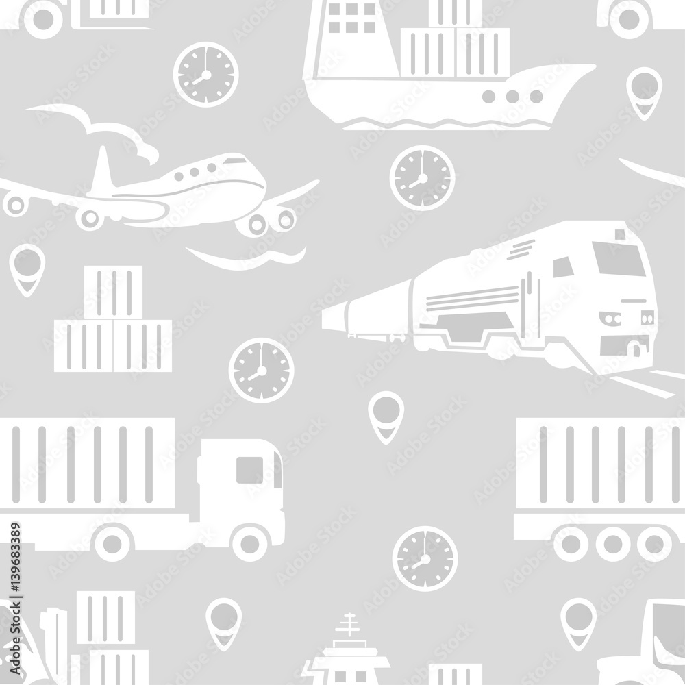 Fototapeta premium Freight transport seamless pattern