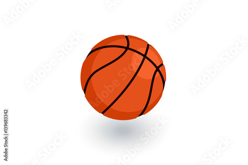 Basketball ball isometric flat icon. 3d vector colorful illustration. Pictogram isolated on white background © Hilch