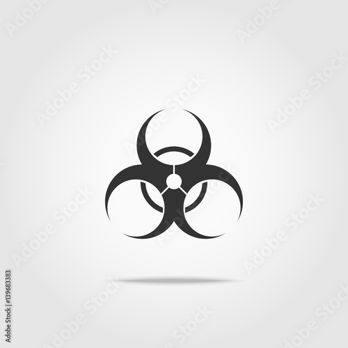 Vector virus icon. Biohazard symbol. Computer virus alert