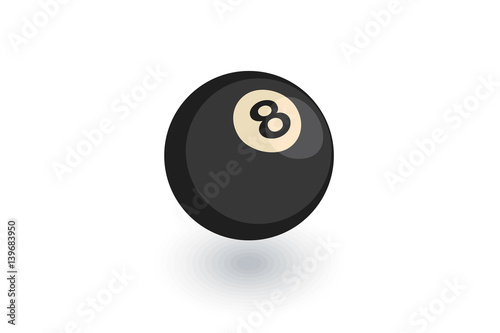 Pool 8 ball, Billiard symbol isometric flat icon. 3d vector colorful illustration. Pictogram isolated on white background