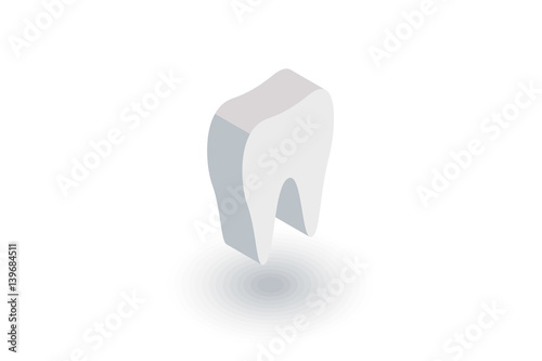 tooth isometric flat icon. 3d vector colorful illustration. Pictogram isolated on white background