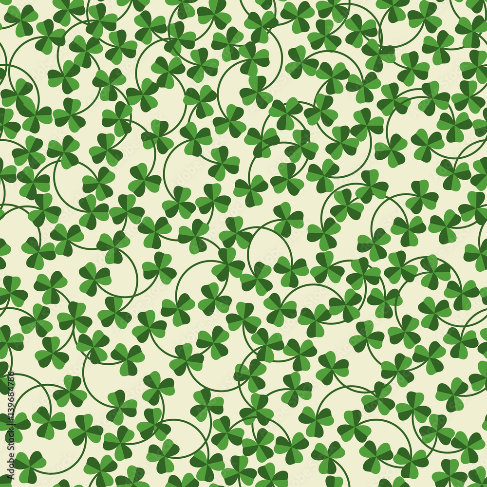  Leaf Clovers  Background. Vector illustration. Design, Typographic Template. Lucky and success symbols