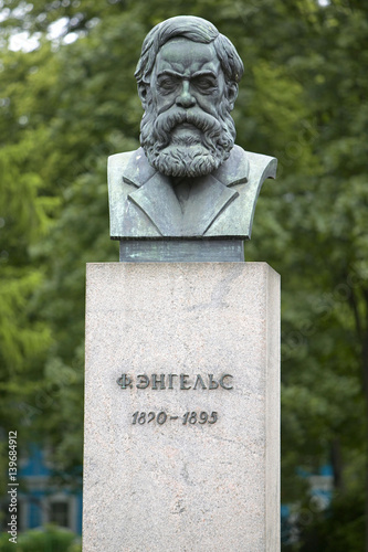 Bronze statue of Friedrich Engels at the Smolnyi Institute in St. Petersburg, Russian Federation photo