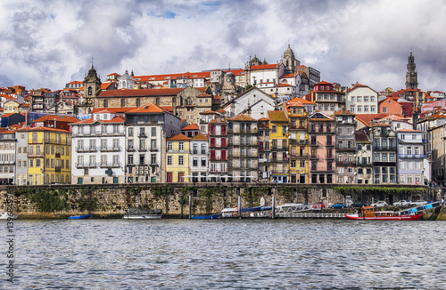 view of old historic part of Porto from river Douro