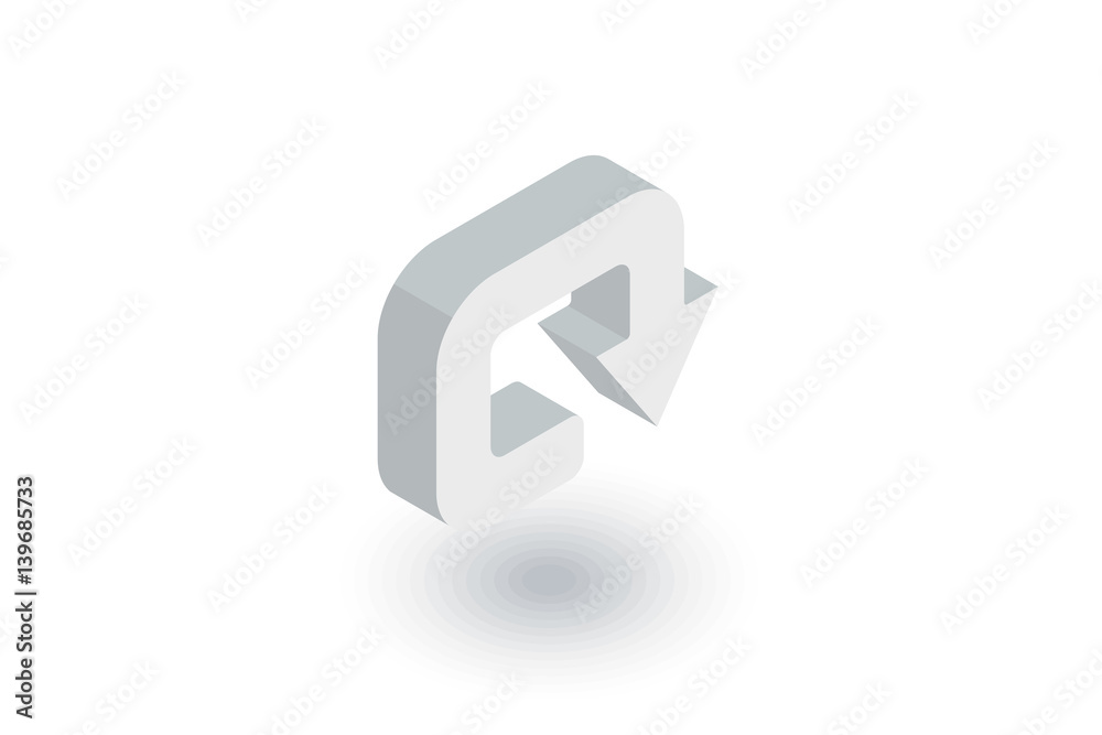 rotate, circle, round turn isometric flat icon. 3d vector colorful illustration. Pictogram isolated on white background rotate, circle, round turn isometric flat icon. 3d vector colorful illustration. Pictogram isolated on white background