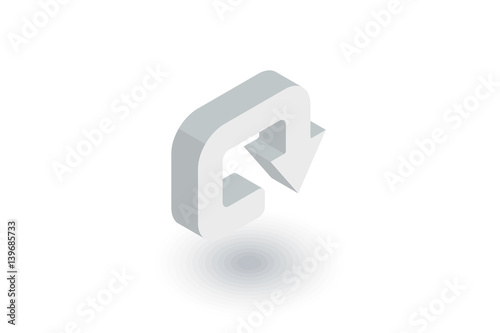 rotate, circle, round turn isometric flat icon. 3d vector colorful illustration. Pictogram isolated on white background Free Download rotate, circle, round turn isometric flat icon. 3d vector colorful illustration. Pictogram isolated on white background - GFXLoad