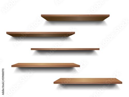 3d isolated Empty shelf for exhibit. Vector illustration.