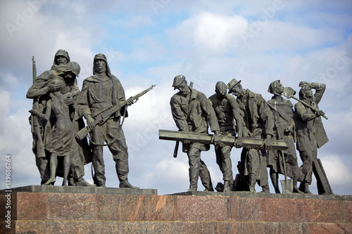 Monument to the Heroic Defenders of Leningrad on Victory Square (Ploshchad Pobedy), St. Petersburg, Russian Federation photo