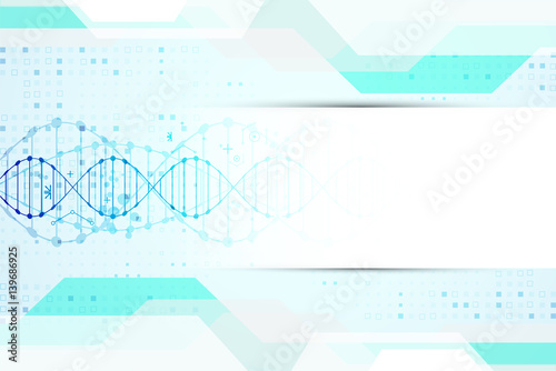 Science template, DNA molecules background.