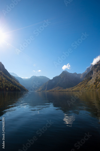 Idyllic panorama glacier lake Konigsee, Bavaria,Germany,Western Europe