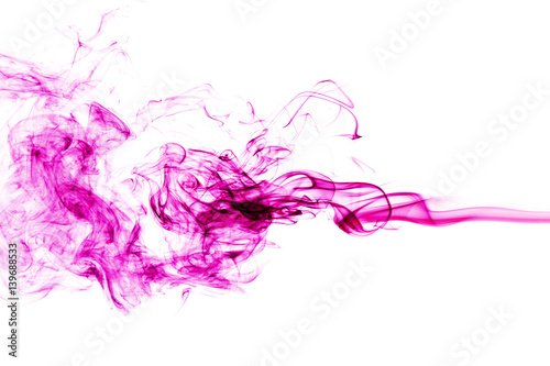 pink smoke on white background. abstract art