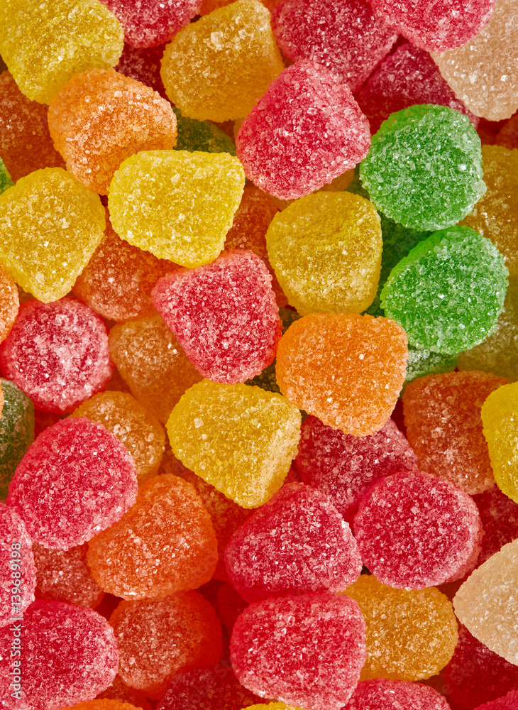 Multi-colored gummy candy macro background Multi-colored gummy candy macro background